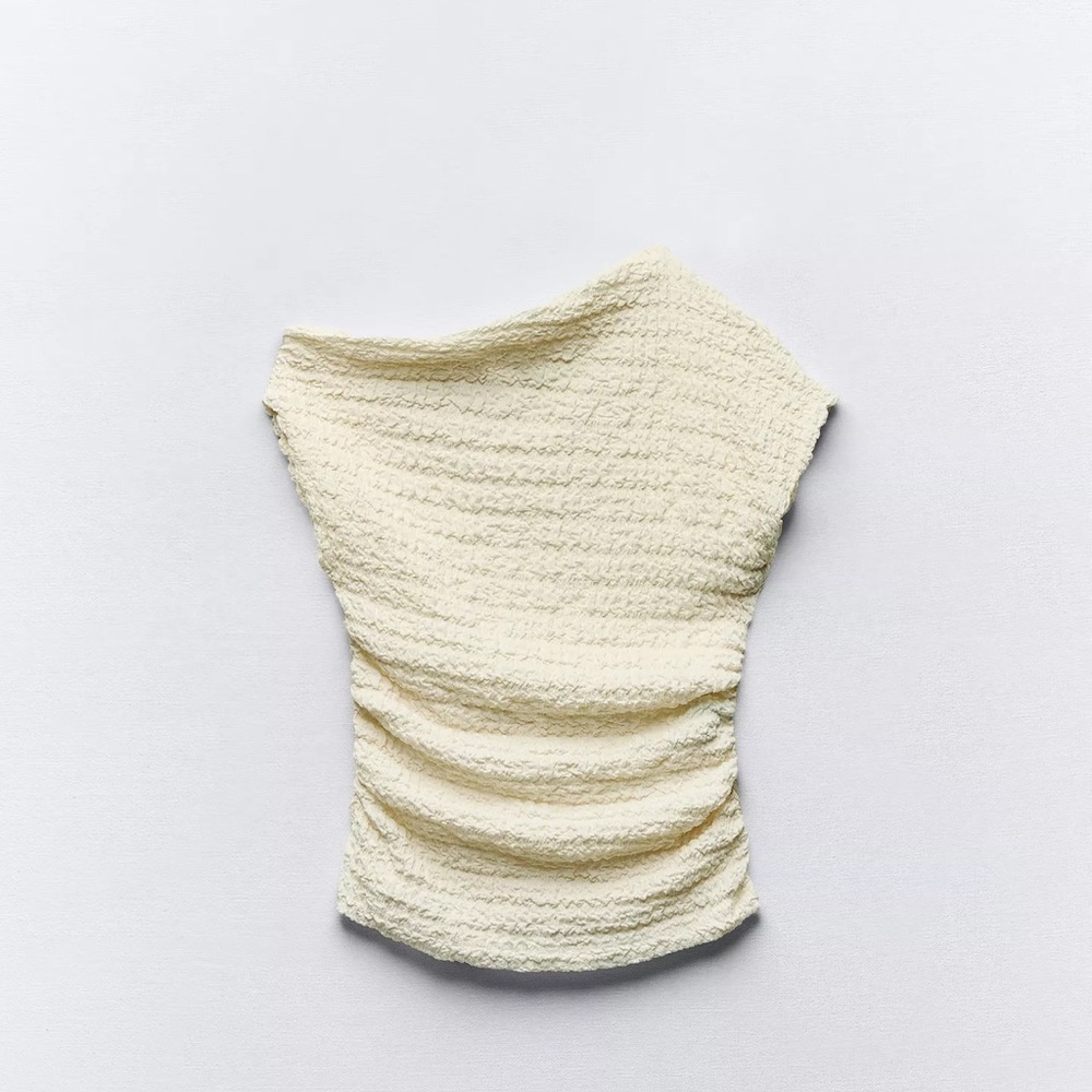 Zara Textured Pants & Asymmetric Top Set - Picture 4 of 8
